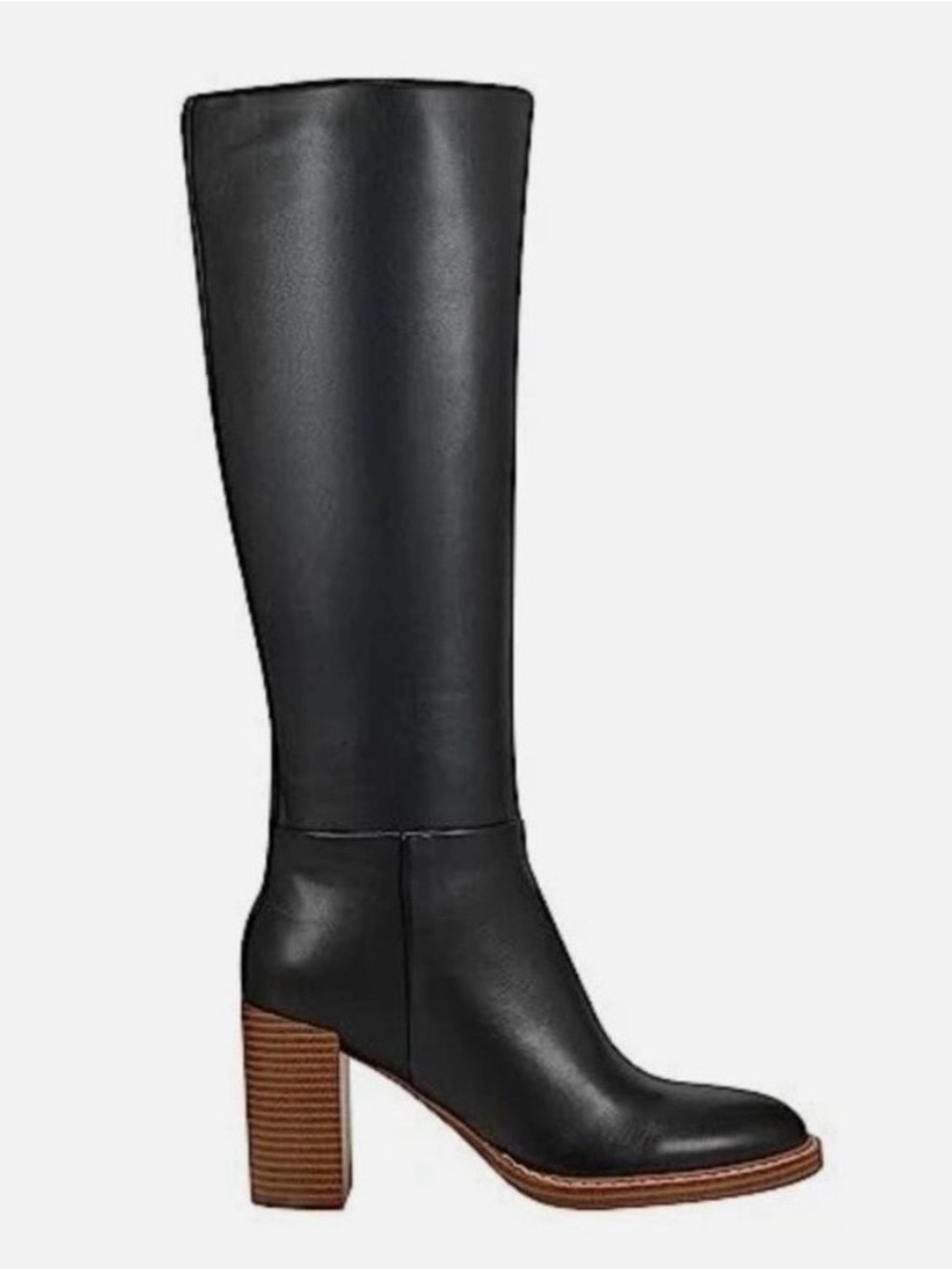 Marc Fisher Women's Black Gabey2 Leather Knee High Boots Size 8.5 M Block Heel - Picture 5 of 11
